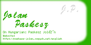 jolan paskesz business card